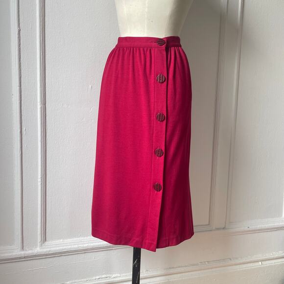 70s MISSONI Vintage Wool Wrap Skirt Button Front Made in Italy Pencil Skirt w:26 - Picture 1 of 12